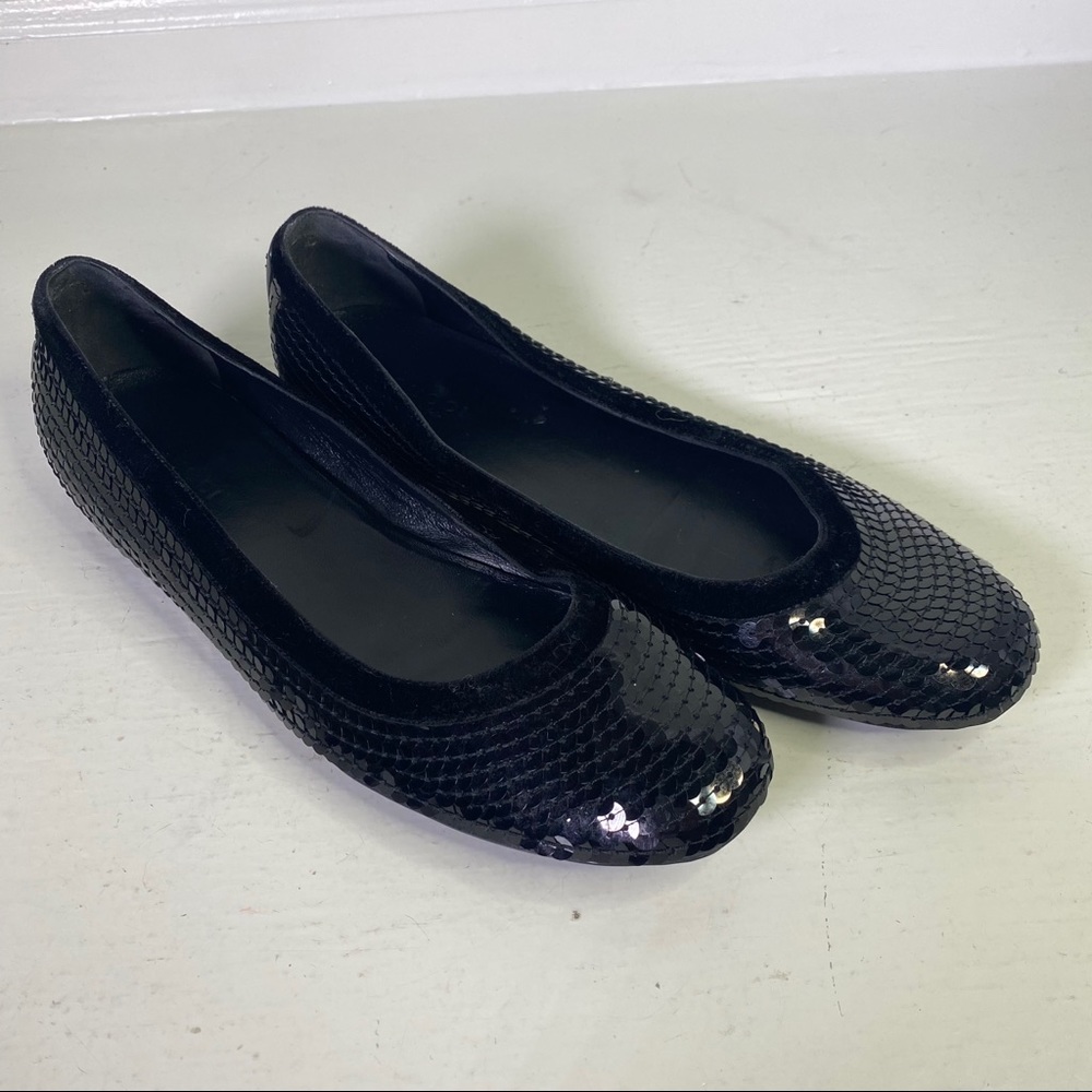 Gucci Black Sequin Flats